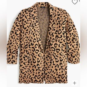 Sophie open-front sweater-blazer in leopard - size XS